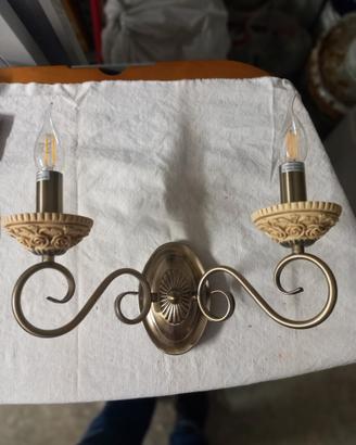 lampada da parete 2 luci metallo