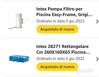Piscina intex rettangolare