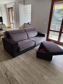 Divano letto artigianale + pouf