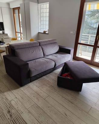 Divano letto artigianale + pouf