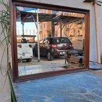 Specchio antico  molato con cornice in legno 
