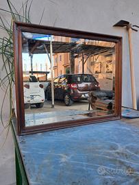 Specchio antico  molato con cornice in legno 
