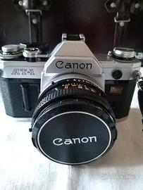 Fotocamera Canon AT1 +obiettivi 50 e 135 mm +flash