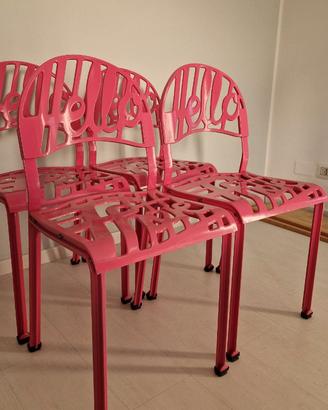 Set 4 sedie in metallo da giardino/balcone
