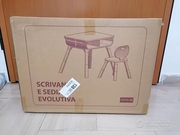 Set 1 tavolo + 1 sedia evolutiva regolabile. 