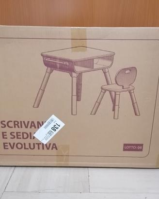 Set 1 tavolo + 1 sedia evolutiva regolabile. 