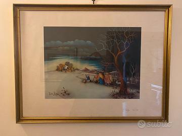 Quadro arte moderna cornice 51 x 70 serigrafia