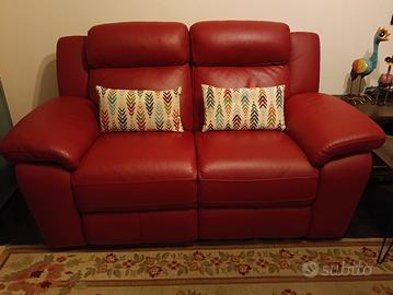 DIVANO ROSSO IN PELLE RELAX POLTRONE E SOFÀ