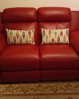 DIVANO ROSSO IN PELLE RELAX POLTRONE E SOFÀ