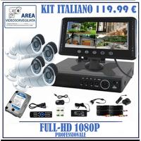 Kit videosorveglianza full hd 1080p, sicurezza F