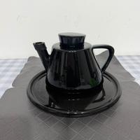 Teiera e piatto Ikea nero ceramica