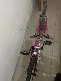 Bici bambina 16 pollici rosa con cestino