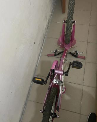 Bici bambina 16 pollici rosa con cestino