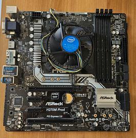 Scheda madre Asrock H270M Pro4 +Processore I3-7100