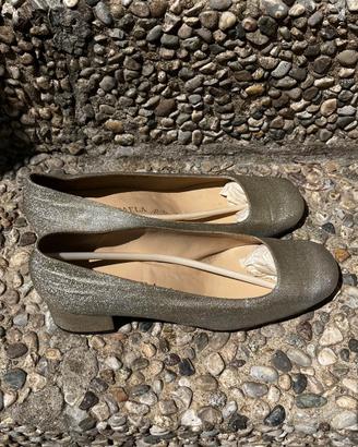 Scarpa donna décolleté color qrgento glitterato