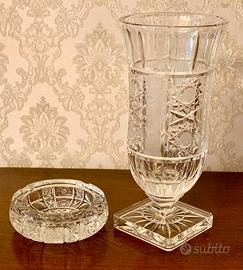 VASO E POSACENERE IN PURO CRISTALLO DI BOEMIA