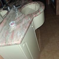 Mobile bagno in marmo rosa