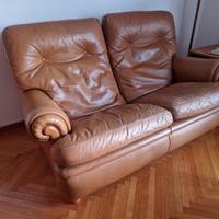 Divano in pelle 2 posti color cuoio