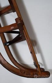 slitta vintage in legno e metallo Paulin