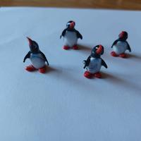FAMIGLIOLA DI PINGUINI IN VETRO DI MURANO.
