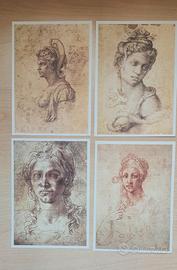 4 Riproduzioni Disegni Michelangelo
