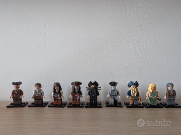 Lotto 9 Minifigures Pirati dei Caraibi Compatibili