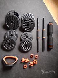 KIT manubri componibili 23 kg con barra modulare