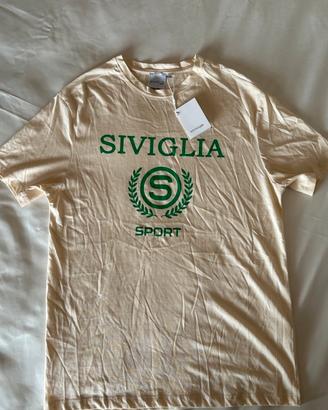 T-shirt Siviglia Sport -Crema /logo verde/Nuova