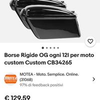 Borse rigide laterali per moto custom