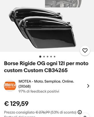 Borse rigide laterali per moto custom