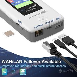 4g LTE modem-router portabile, sim e esim support