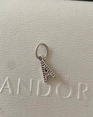 Charm pandora lettera A pendente in pave