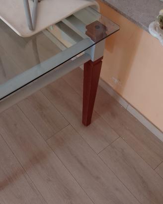 tavola in vetro con 6 sedia 