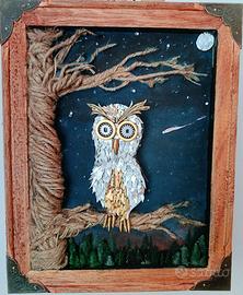 Quadro 3D gufo meccanico