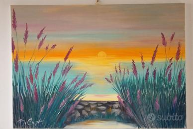 Quadro moderno olio su tela 70x50cm Nuovo