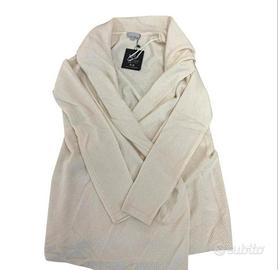 Cardigan 100% puro cashmere donna XS bianco