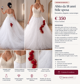 Abito da 18 anni /matrimonio stile principessa –
