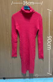 Abito in maglia rosso a costine PHI PHI STAR, vest