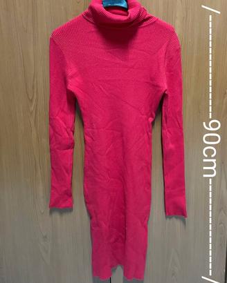 Abito in maglia rosso a costine PHI PHI STAR, vest