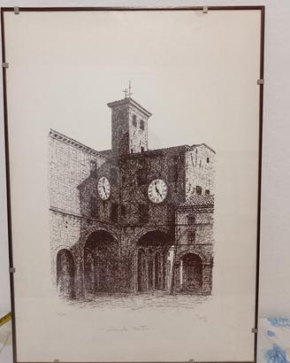 Stampa d'arte d'epoca "Imola Centro" 