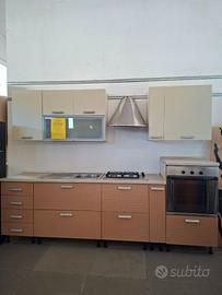 CUCINA COMPONIBILE FAGGIO/BIANCO PANNA