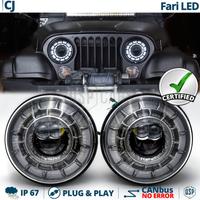 Fari LED per Jeep CJ OMOLOGATI Angel Eyes Dinamico