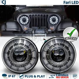 Fari LED per Jeep CJ OMOLOGATI Angel Eyes Dinamico