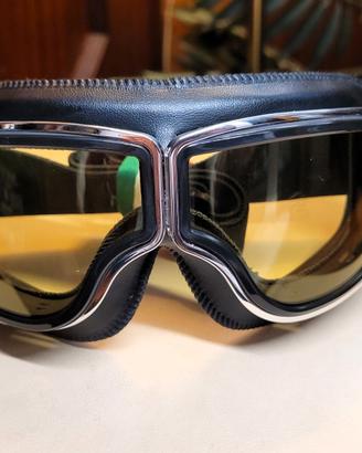 Vintage Style Biker Goggles Aviator, Pelle PU