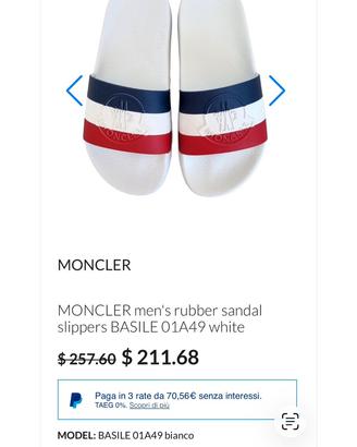 Ciabatte Moncler Nuove nr 42