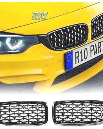GRIGLIE BMW F32 F33 F36 LOOK M4 NERO DIAMANTE CROM