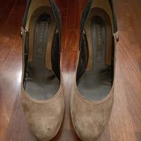 Décolleté scamosciata bicolore