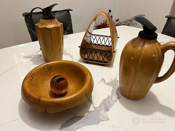 Set ALDO TURA caraffe, portapane, ciotola noci