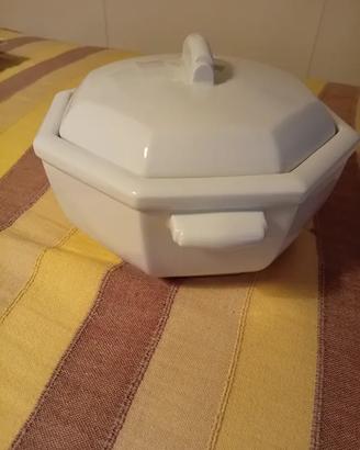 Porcelaine bianche de Limoges zuppiera biscottiera
