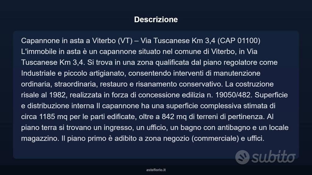 Immobile in asta di 1185 m² a Viterbo - Vista 4